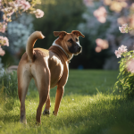 Un chien confiant explorant un environnement apaisant