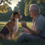 Un moment de complicité et de transparence entre un éducateur canin et son chien