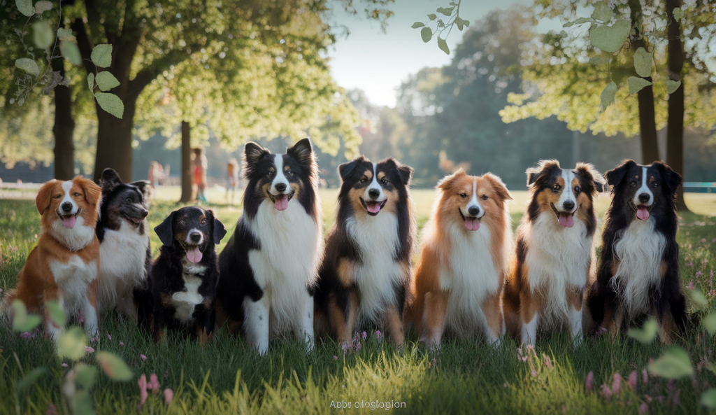 Image artistique représentant la diversité des races canines.