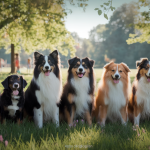 Image artistique représentant la diversité des races canines.