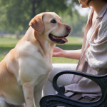 Un chien et son propriétaire interagissant avec confiance et compréhension mutuelle dans un cadre serein.