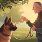 Un maître et son chien lors d'une séance d'éducation canine.