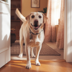 Chien enthousiaste avant une promenade