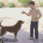 Un chien attentif observant attentivement les gestes corporels subtils de son éducateur