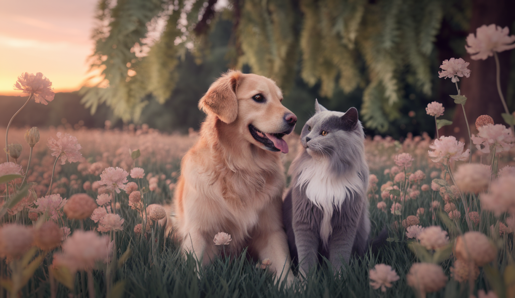 Une illustration touchante d'une amitié entre deux animaux partageant un moment d'émotion