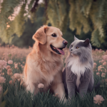 Une illustration touchante d'une amitié entre deux animaux partageant un moment d'émotion