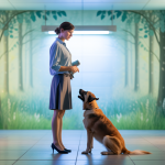 Éducateur canin en action avec un chien bien dressé