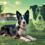 Image riche de couleur montrant un chien attentif sur une pelouse, inspirée des conseils de César Millan pour gérer les comportements canins.