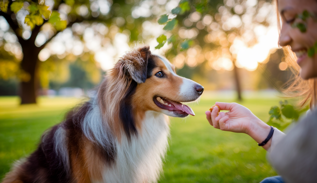 Chien en interaction chaleureuse avec son propriétaire
