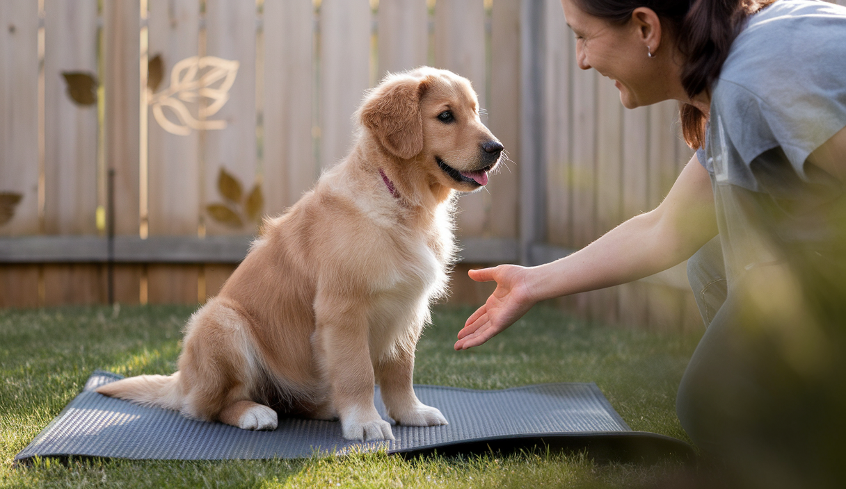Chiot en formation éducative, environnement serein