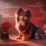 Portrait artistique d'un rare Chien Chinois Rouge dans un cadre éthéré