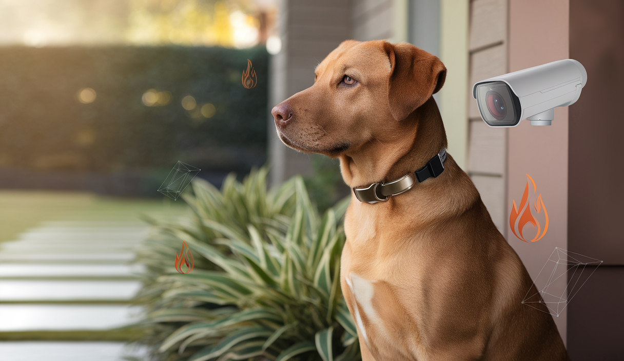 Un chien protégé par des mesures de sécurité pour éviter le vol