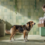 Chien en dressage montrant des techniques de renforcement positif