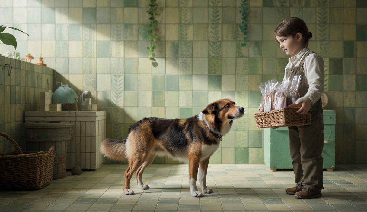 Chien en dressage montrant des techniques de renforcement positif