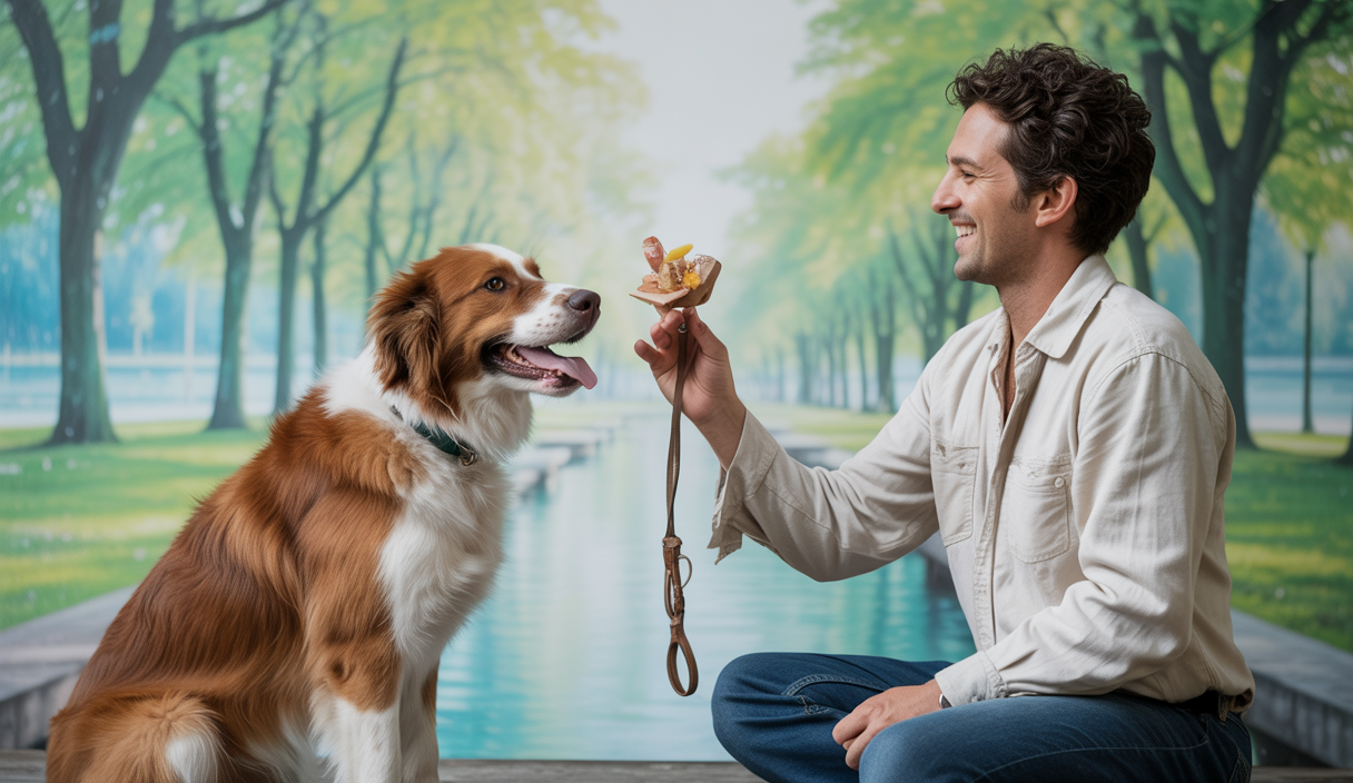 Chien joyeux apprenant grâce au renforcement positif