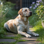 Chien dans un environnement serein reflétant son bien-être