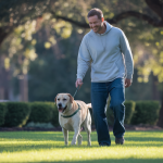 Un propriétaire de chien responsable veillant à la propreté dans un parc