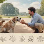 Chiot bien socialisé interagissant joyeusement avec un dresseur