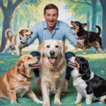 Un chiot entouré d'autres chiens, illustrant la socialisation