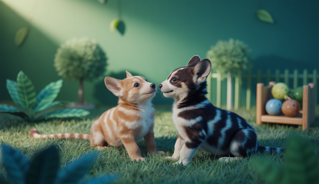 Chiens socialisant dans un environnement serein et stimulant.