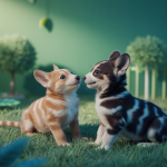 Chiens socialisant dans un environnement serein et stimulant.