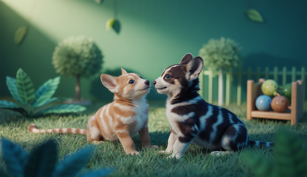 Chiens socialisant dans un environnement serein et stimulant.