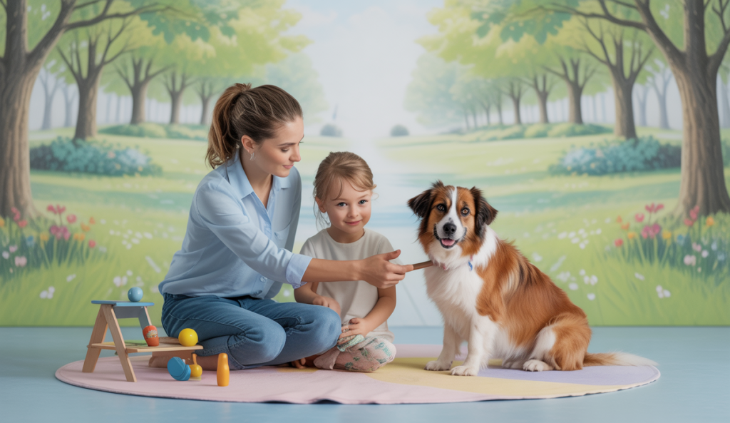 Chien timide recevant une formation douce et positive