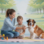 Chien timide recevant une formation douce et positive