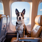 Chien voyageant en cabine dans un avion en Italie