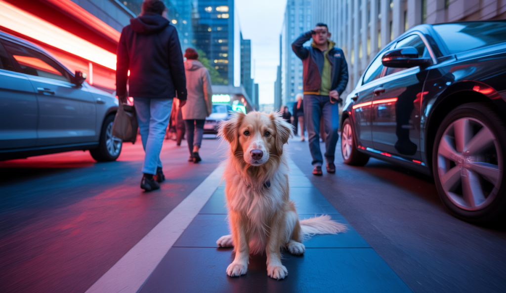 Chien en entraînement progressif dans un environnement animé