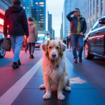 Chien en entraînement progressif dans un environnement animé