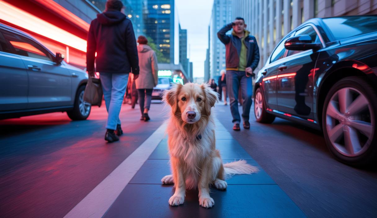 Chien en entraînement progressif dans un environnement animé