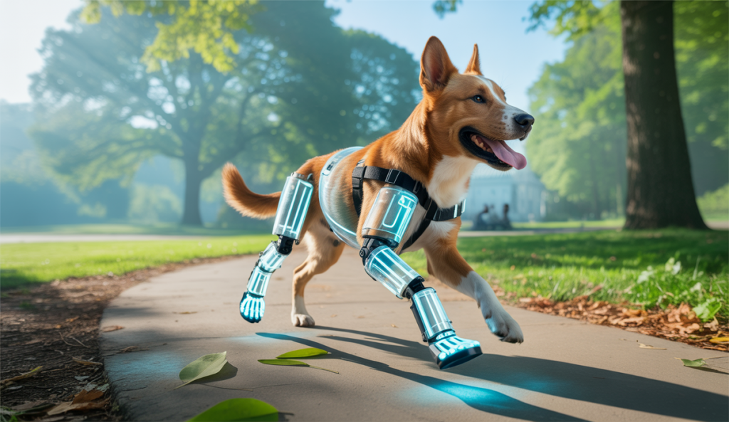 Un chien handicapé équipé d'une prothèse innovante
