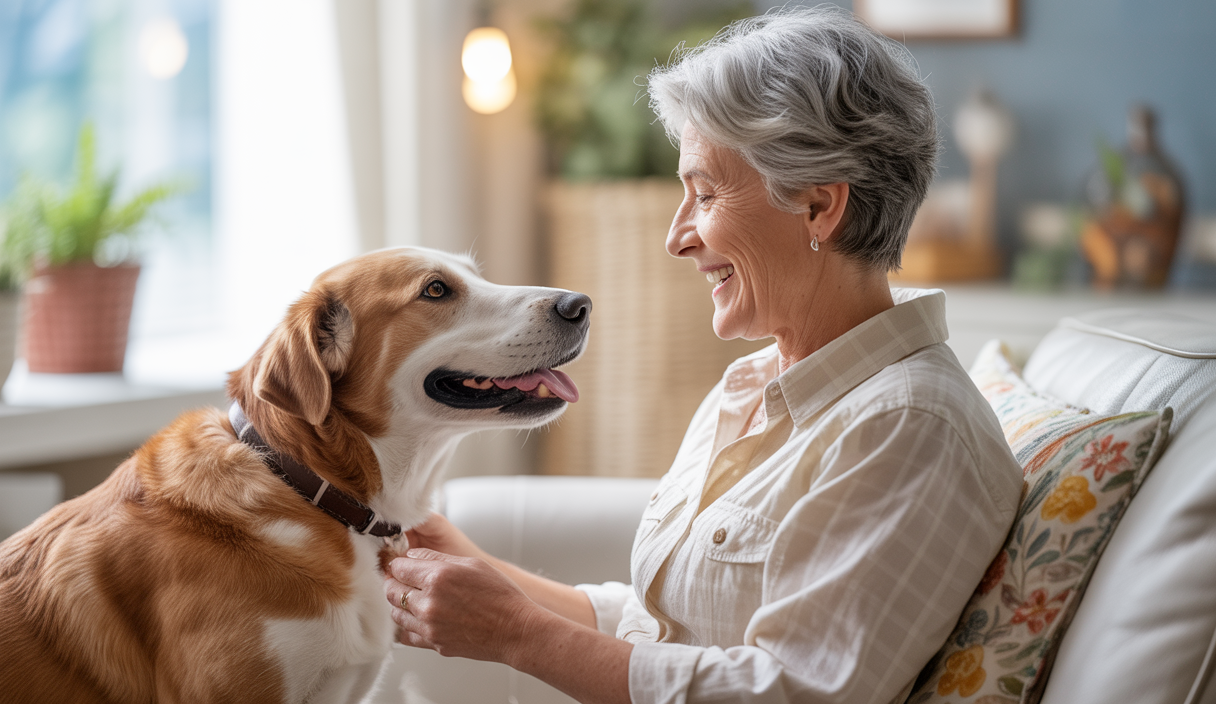 Un chien affectueux et senior-friendly dans un cadre accueillant