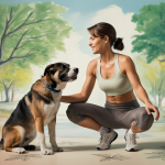 Victoria Stilwell interagissant patiemment avec un chien rescapé dans un cadre apaisant.