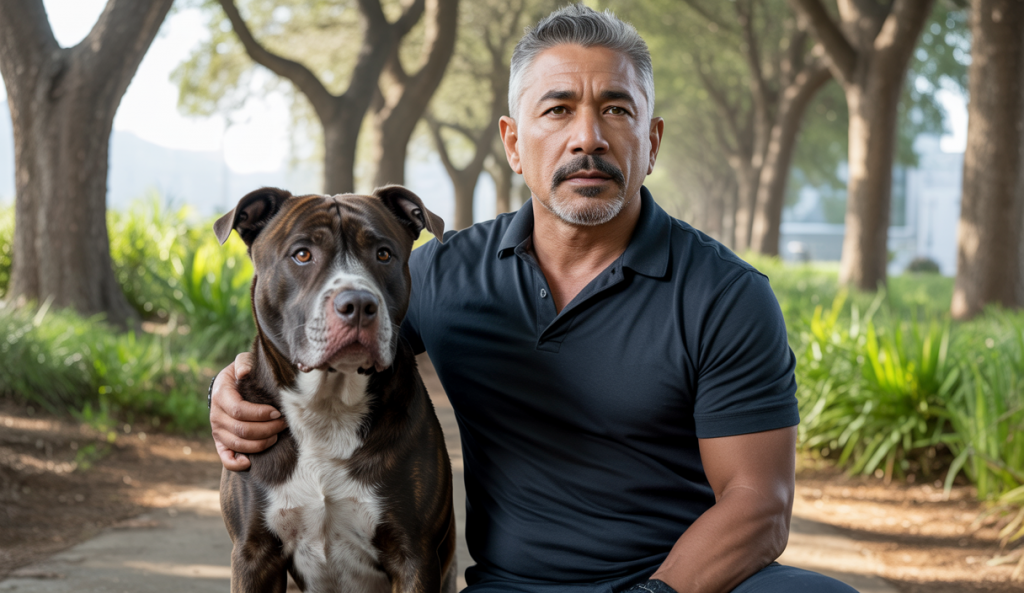 Cesar Millan expliquant l'importance du leadership calme et affirmé pour une relation harmonieuse avec un chien attentif