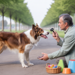 Un chien joueur apprenant avec son maître dans un cadre positif et adapté à son âge